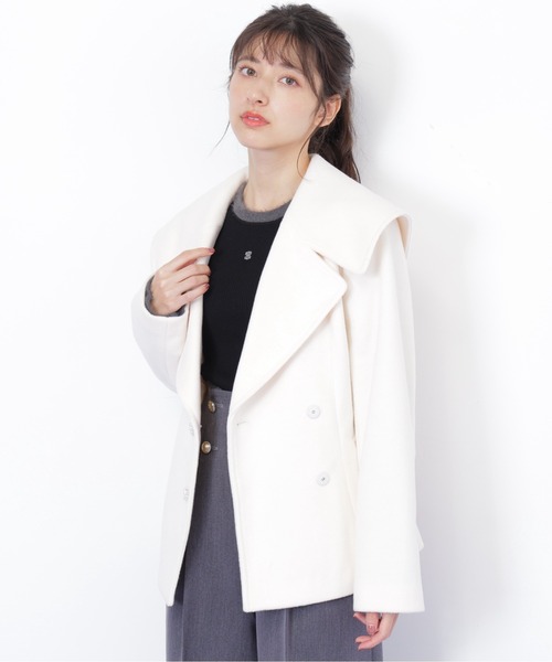 セール】◇ビジュー釦ビッグカラーショートコート（その他アウター