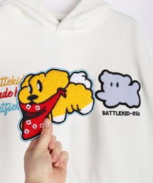 ワッペン取り外し可能 サガラ刺繍 オーバーサイズ プルパーカー 長袖
