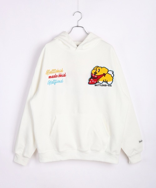 WESTSEA(ウエストシー)の「ワッペン取り外し可能 サガラ刺繍 オーバーサイズ プルパーカー 長袖(パーカー・メンズ・ブラック/ホワイト/ネイビー・M/L/XL)」の4枚目の写真
