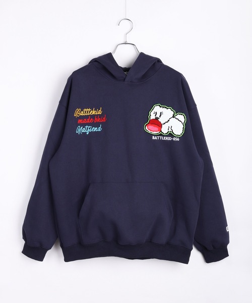 セール】ワッペン取り外し可能 サガラ刺繍 オーバーサイズ プル