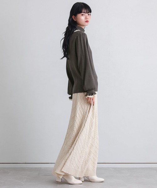 somari imagination（ソマリ イマジネーション）の「『レースフリルリブタートルニット』（ニット/セーター・レディース・ブルー/チャコール・1/2）」の22枚目の写真