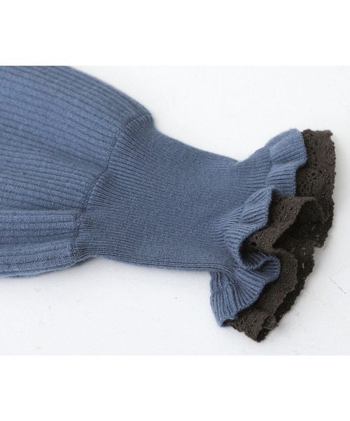 somari imagination（ソマリ イマジネーション）の「『レースフリルリブタートルニット』（ニット/セーター・レディース・ブルー/チャコール・1/2）」の12枚目の写真
