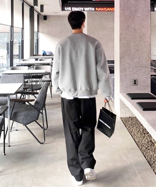 NOWLE（ノウル）の「【NOWLE】ヴィンテージライク カレッジロゴ 刺繍 スウェット（スウェット・メンズ・グレー・LARGE/MEDIUM/X-LARGE）」の13枚目の写真