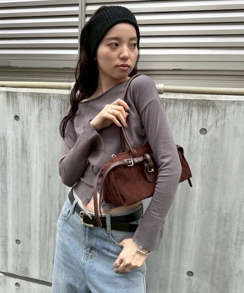 DRWCYS（ドロシーズ）の「フロントボタンハイゲージニット（ニット/セーター・レディース・ブラック/グレー/モカ/アイボリー・FREE）」の6枚目の写真