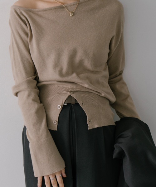 ★★★リクたん★★★ドゥロワー　フリンジボーダープルオーバーニット ドゥロワー フリンジボーダープルオーバーニット