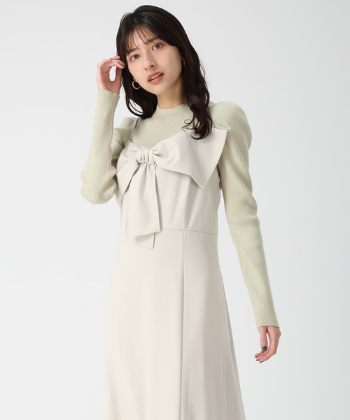 31 Sons de mode（トランテアン　ソン　ドゥ　モード）の「2025秋冬新作 ニットセットリボンモチーフジャンスカ（ジャンパースカート・レディース・ブラウン/ブラック/グレイッシュベージュ・S/M）」の15枚目の写真