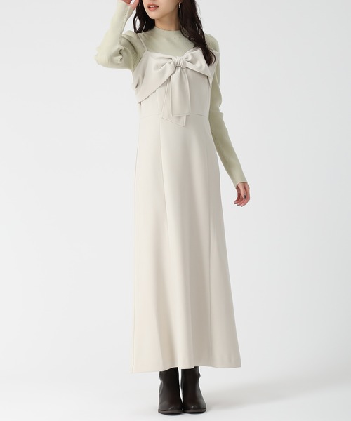 31 Sons de mode（トランテアン　ソン　ドゥ　モード）の「2025秋冬新作 ニットセットリボンモチーフジャンスカ（ジャンパースカート・レディース・ブラウン/ブラック/グレイッシュベージュ・S/M）」の16枚目の写真