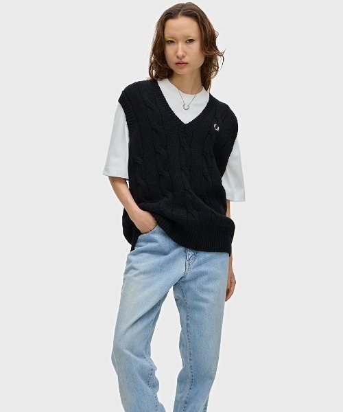 Cable Knit Vest／ケーブルニットベスト（ベスト）｜FRED PERRY