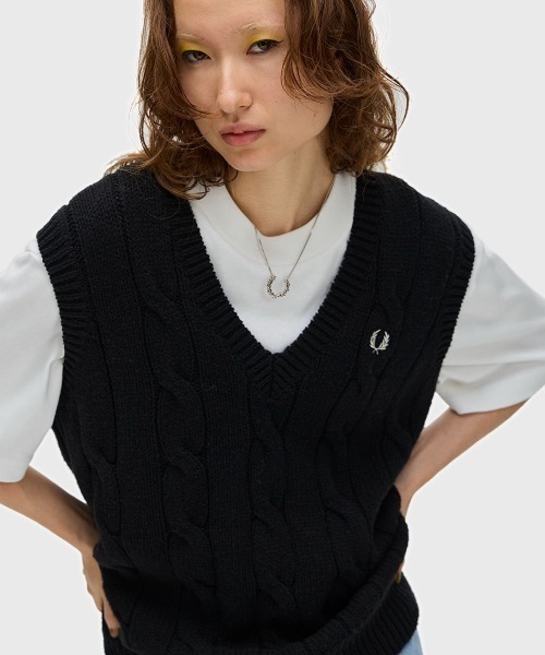 Cable Knit Vest／ケーブルニットベスト（ベスト）｜FRED PERRY