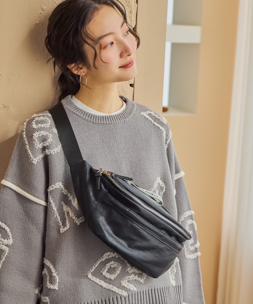 niko and...(ニコアンド)の「オリジナルテープロゴボディバッグ(ボディバッグ/ウエストポーチ・レディース・グレー/ブラック/カモフラージュ/ブラック系・0)」の3枚目の写真