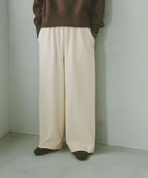 GLOBAL WORK（グローバルワーク）の「あったかリラックスワイドパンツ/591305（その他パンツ・レディース・グレー系その他6/ライトグレー/オフホワイト/ダークブルー/ブラウン系その他7/ブラック・SMALL/LARGE/MEDIUM）」の10枚目の写真