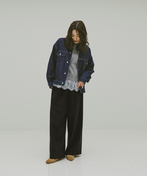 GLOBAL WORK（グローバルワーク）の「あったかリラックスワイドパンツ/591305（その他パンツ・レディース・グレー系その他6/ライトグレー/オフホワイト/ダークブルー/ブラウン系その他7/ブラック・SMALL/LARGE/MEDIUM）」の14枚目の写真