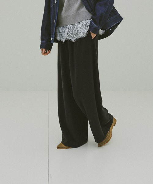 GLOBAL WORK（グローバルワーク）の「あったかリラックスワイドパンツ/591305（その他パンツ・レディース・グレー系その他6/ライトグレー/オフホワイト/ダークブルー/ブラウン系その他7/ブラック・SMALL/LARGE/MEDIUM）」の17枚目の写真