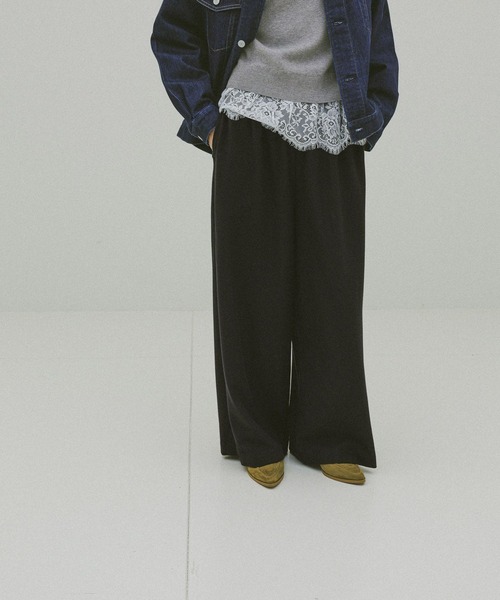 GLOBAL WORK（グローバルワーク）の「あったかリラックスワイドパンツ/591305（その他パンツ・レディース・グレー系その他6/ライトグレー/オフホワイト/ダークブルー/ブラウン系その他7/ブラック・SMALL/LARGE/MEDIUM）」の18枚目の写真