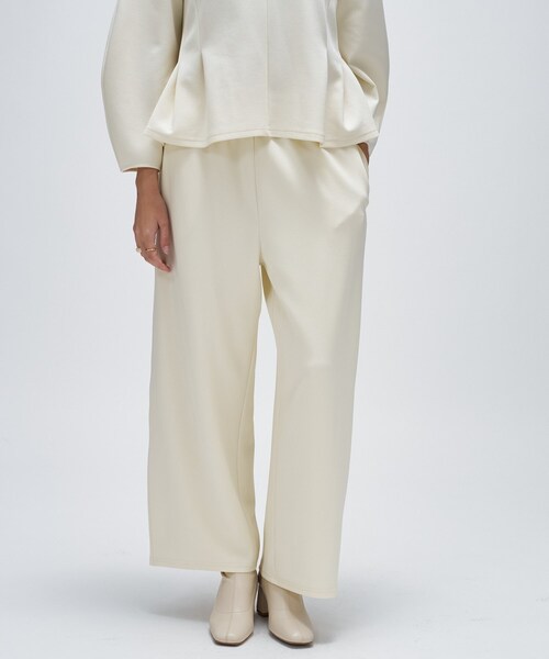 cloenc（クロエンス）の「【セットアップ／マシンウォッシュ】カットジョーゼットイージーワイドパンツ（その他パンツ・レディース・ダークブラウン/ブラック/オフホワイト・01/02/03）」の5枚目の写真