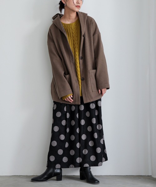 n'OrLABEL（ノアールレーベル）の「『ドットコーデュロイワイドパンツ』（その他パンツ・レディース・ブラック/ブラウン・FREE）」の7枚目の写真