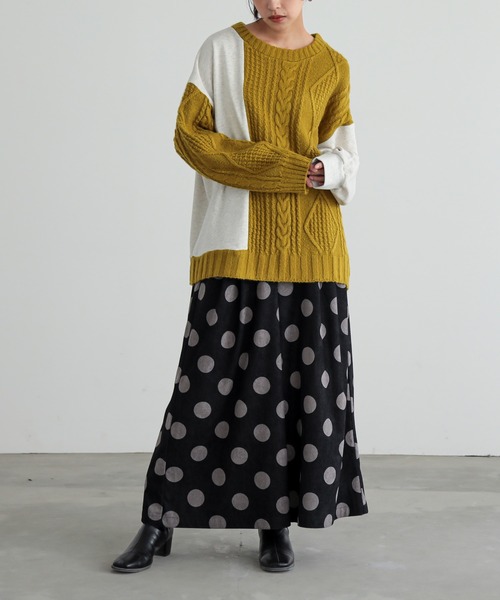 n'OrLABEL（ノアールレーベル）の「『ドットコーデュロイワイドパンツ』（その他パンツ・レディース・ブラック/ブラウン・FREE）」の6枚目の写真