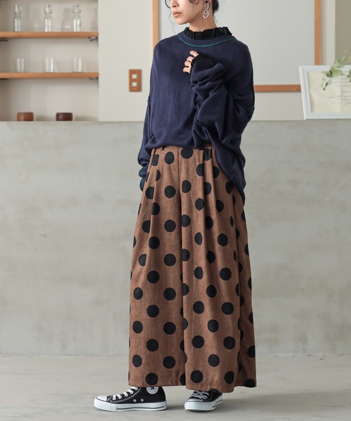 n'OrLABEL（ノアールレーベル）の「『ドットコーデュロイワイドパンツ』（その他パンツ・レディース・ブラック/ブラウン・FREE）」の13枚目の写真