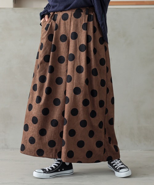 n'OrLABEL（ノアールレーベル）の「『ドットコーデュロイワイドパンツ』（その他パンツ・レディース・ブラック/ブラウン・FREE）」の12枚目の写真