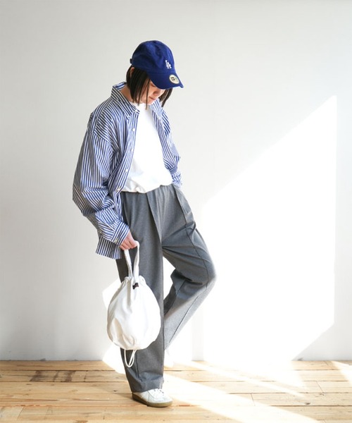 SOLAMONAT(ソラモナ)の「モッツァレラストレッチセンタープレスパンツ(その他パンツ・レディース・ブラック/グレー・L/S)」の6枚目の写真