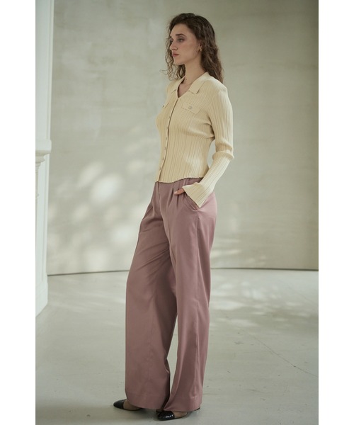 Estella.K(エステラケー)の「Julie Rib Knit Top スキッパーランダムリブニットプルオーバー(ニット/セーター・レディース・ブラック/アイボリー/ピンク系その他・FREE)」の8枚目の写真