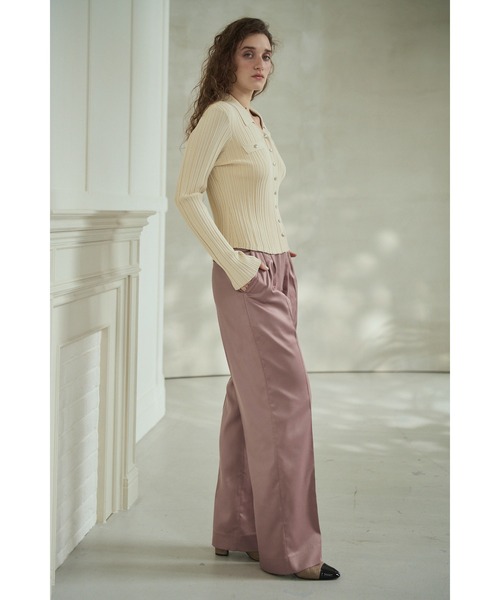 Estella.K(エステラケー)の「Julie Rib Knit Top スキッパーランダムリブニットプルオーバー(ニット/セーター・レディース・ブラック/アイボリー/ピンク系その他・FREE)」の15枚目の写真