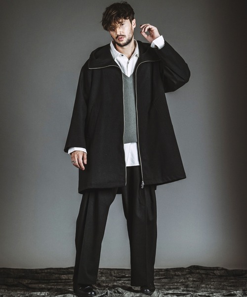 NO ID.(ノーアイディ)の「【NO ID.】Cross Tuck Wide Trousers / クロス タック ワイド トラウザーズ(その他パンツ・メンズ・ブラック/グレー・2/1)」の5枚目の写真