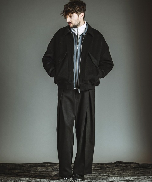 NO ID.(ノーアイディ)の「【NO ID.】Cross Tuck Wide Trousers / クロス タック ワイド トラウザーズ(その他パンツ・メンズ・ブラック/グレー・2/1)」の14枚目の写真