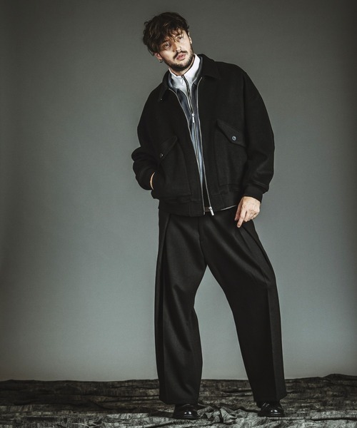 NO ID.(ノーアイディ)の「【NO ID.】Cross Tuck Wide Trousers / クロス タック ワイド トラウザーズ(その他パンツ・メンズ・ブラック/グレー・2/1)」の22枚目の写真