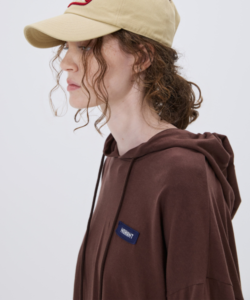 NOHANT（ノアン）の「SOFT LAYERED HOODIE T-SHIRT BROWN（パーカー・メンズ・ダークブラウン・SMALL/MEDIUM/LARGE）」の8枚目の写真