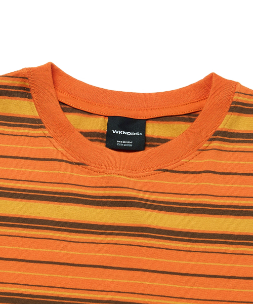 WKNDRS（ウィーキャンドース）の「STRIPED LS T-SHIRT (ORANGE)（Tシャツ/カットソー・レディース・その他・MEDIUM/LARGE/X-LARGE/SMALL）」の3枚目の写真