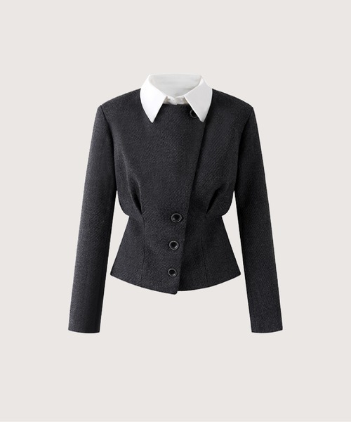 LA POMME jours(ラポミ・ジュール)の「Moveable Collar Waisted Coat(その他アウター・レディース・ダークグレー・SMALL/MEDIUM/LARGE)」の1枚目の写真