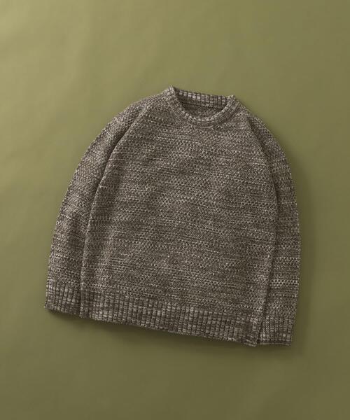 ITEMS URBANRESEARCH（アイテムズ アーバンリサーチ）の「マシンウォッシャブル クルーネックカノコニット（ニット/セーター・メンズ・ブラック/グレー/ブラウン/オレンジ/ブルー系その他・MEDIUM/LARGE）」の4枚目の写真