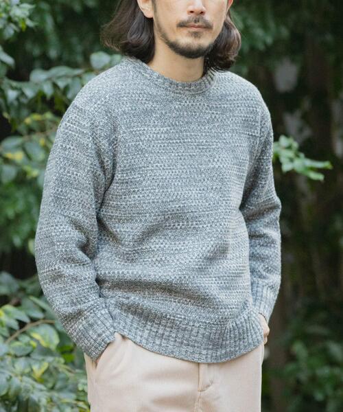 ITEMS URBANRESEARCH（アイテムズ アーバンリサーチ）の「マシンウォッシャブル クルーネックカノコニット（ニット/セーター・メンズ・ブラック/グレー/ブラウン/オレンジ/ブルー系その他・MEDIUM/LARGE）」の3枚目の写真