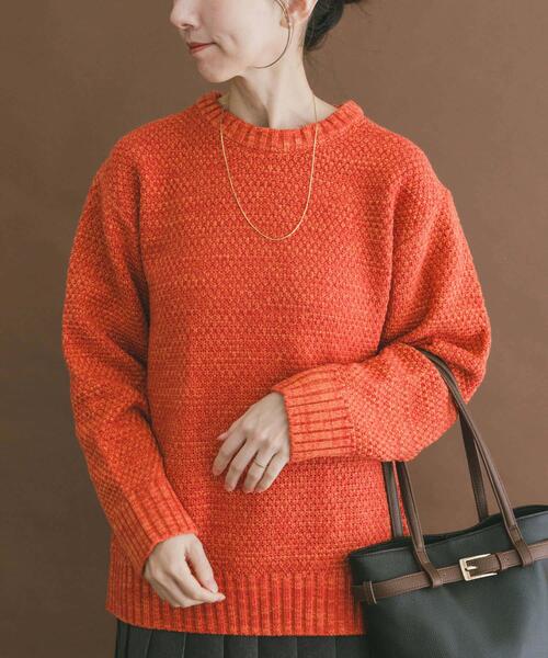 ITEMS URBANRESEARCH（アイテムズ アーバンリサーチ）の「マシンウォッシャブル クルーネックカノコニット（ニット/セーター・メンズ・ブラック/グレー/ブラウン/オレンジ/ブルー系その他・MEDIUM/LARGE）」の5枚目の写真