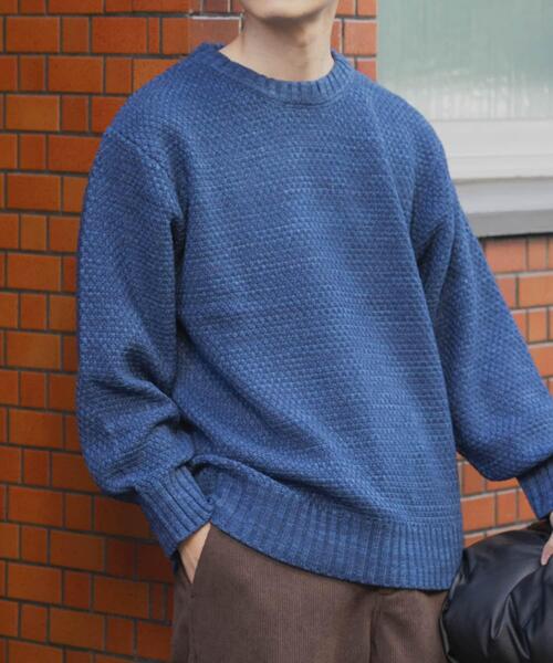 ITEMS URBANRESEARCH（アイテムズ アーバンリサーチ）の「マシンウォッシャブル クルーネックカノコニット（ニット/セーター・メンズ・ブラック/グレー/ブラウン/オレンジ/ブルー系その他・MEDIUM/LARGE）」の6枚目の写真