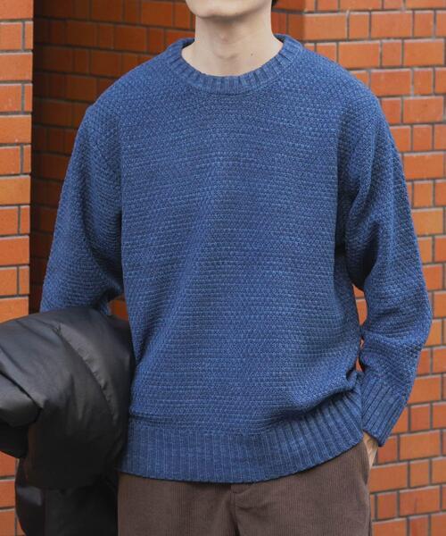ITEMS URBANRESEARCH（アイテムズ アーバンリサーチ）の「マシンウォッシャブル クルーネックカノコニット（ニット/セーター・メンズ・ブラック/グレー/ブラウン/オレンジ/ブルー系その他・MEDIUM/LARGE）」の7枚目の写真