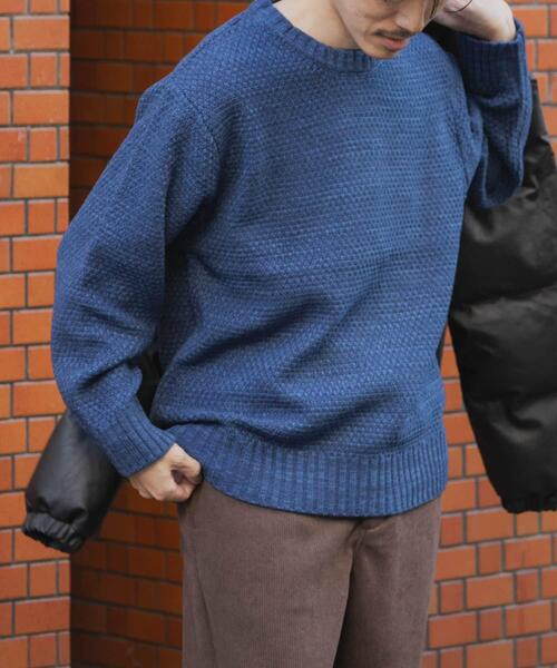 ITEMS URBANRESEARCH（アイテムズ アーバンリサーチ）の「マシンウォッシャブル クルーネックカノコニット（ニット/セーター・メンズ・ブラック/グレー/ブラウン/オレンジ/ブルー系その他・MEDIUM/LARGE）」の8枚目の写真