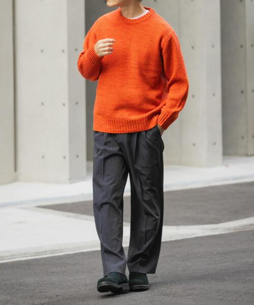 ITEMS URBANRESEARCH（アイテムズ アーバンリサーチ）の「マシンウォッシャブル クルーネックカノコニット（ニット/セーター・メンズ・ブラック/グレー/ブラウン/オレンジ/ブルー系その他・MEDIUM/LARGE）」の18枚目の写真