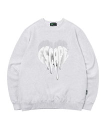 ESCAPEFROM（エスケープフロム）の「ホワイトメルティングハートロゴプリントスウェットホワイトメランジ（スウェット）」