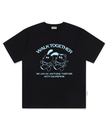 ワークトゥゲザー プリント オーバーサイズ 半袖Tシャツ ブラック