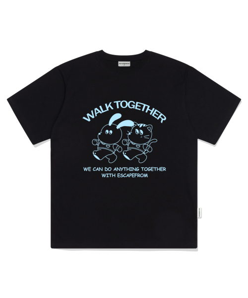 ESCAPEFROM(エスケープフロム)の「ワークトゥゲザー プリント オーバーサイズ 半袖Tシャツ ブラック(Tシャツ/カットソー・レディース・その他・SMALL/MEDIUM/LARGE)」の1枚目の写真