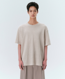 MUSINSA STANDARD（ムシンサスタンダード）の「Relaxed Crochet Knit T-shirt [Mushroom]（Tシャツ/カットソー・メンズ）」