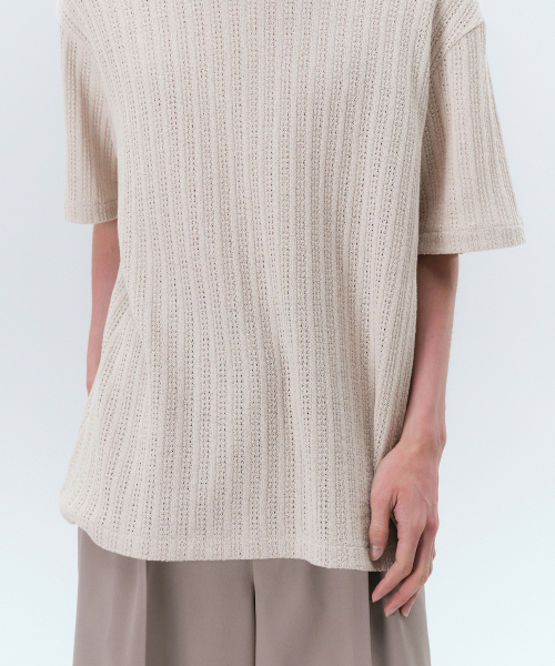 MUSINSA STANDARD（ムシンサスタンダード）の「リラックスドクロシェニットTシャツ[マッシュルーム]（Tシャツ/カットソー・メンズ・その他・X-LARGE/XX-LARGE/SMALL/MEDIUM/LARGE）」の5枚目の写真