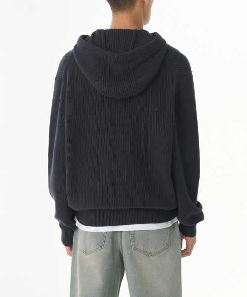 MUSINSA STANDARD（ムシンサスタンダード）の「リブニットフードパーカー [アイアングレー]（ニット/セーター・メンズ・その他・XX-LARGE/LARGE/MEDIUM/X-LARGE/SMALL）」の3枚目の写真