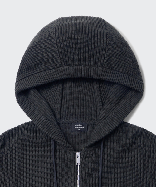 MUSINSA STANDARD（ムシンサスタンダード）の「リブニットフードパーカー [アイアングレー]（ニット/セーター・メンズ・その他・XX-LARGE/LARGE/MEDIUM/X-LARGE/SMALL）」の4枚目の写真