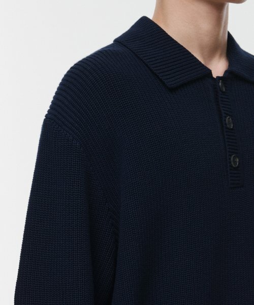 MUSINSA STANDARD（ムシンサスタンダード）の「コットンリブカラー ニット [ネイビー]（ニット/セーター・メンズ・その他・SMALL/MEDIUM/LARGE/X-LARGE/XX-LARGE）」の5枚目の写真