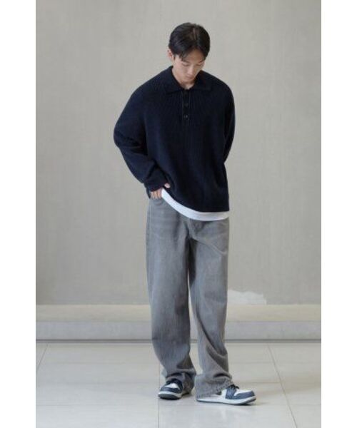MUSINSA STANDARD（ムシンサスタンダード）の「コットンリブカラー ニット [ネイビー]（ニット/セーター・メンズ・その他・SMALL/MEDIUM/LARGE/X-LARGE/XX-LARGE）」の7枚目の写真