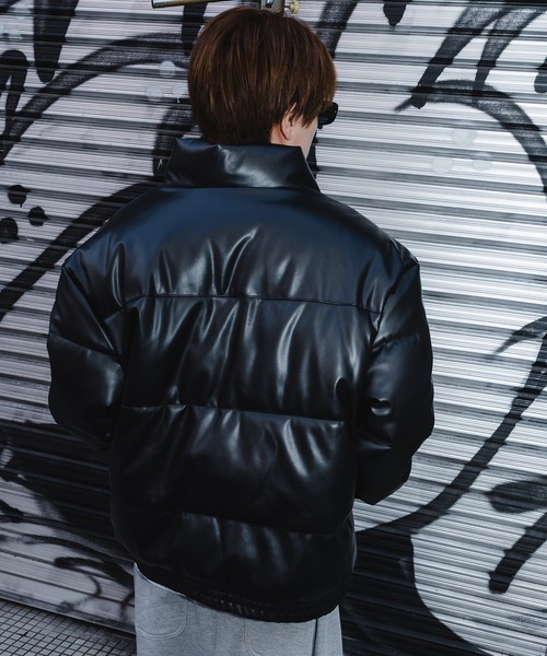 improves(インプローブス)の「ヴィンテージ PU パフジャケット(ブルゾン・メンズ・ブラウン/ブラック・LARGE/MEDIUM)」の5枚目の写真