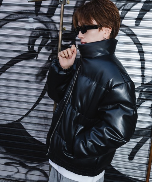 improves(インプローブス)の「ヴィンテージ PU パフジャケット(ブルゾン・メンズ・ブラウン/ブラック・LARGE/MEDIUM)」の6枚目の写真